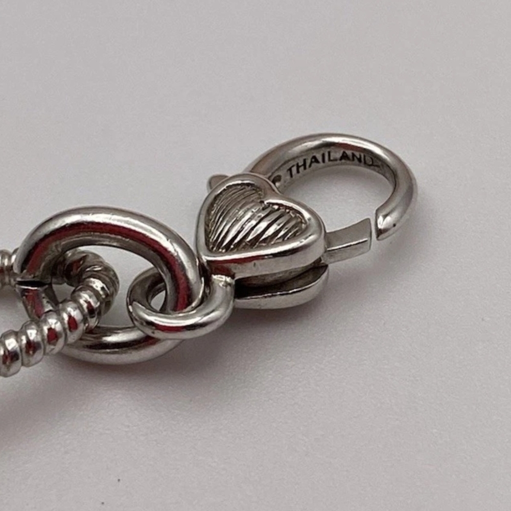 JUDITH RIPKA STERLING SILVER CHAIN HEART LOBSTER CLAW CLASP NECKLACE - Picture 3 of 4